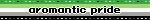 the words "aromantic pride" over the aromantic flag